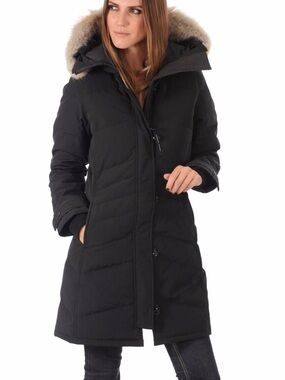 Canada Goose Loretta Parka Black Label (size small) Coat with Fur-Trim Hood